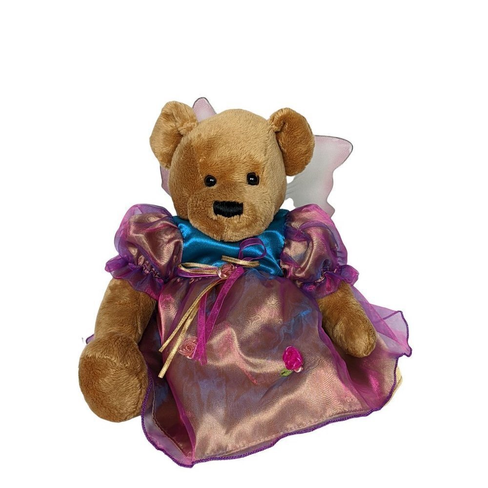 TB Toy Trading Co Brown Floral Teddy Bear 13 Inch